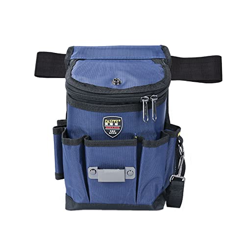 Sac de ceinture à outils en tissu Oxford avec ceinture réglable pour charpentiers, jardiniers, constructeurs et menuisiers (grand couvert)