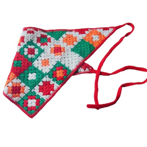 Crochet Flower Pattern Headscarf Crochet Hair Kerchiefs Tie Back Hot Day Spring Travling Turban For Girl Photography