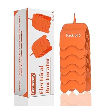 Bechandy 6 Pack Drywall Outlet Marker, No Measuring Needed Marking Tool for Electrical Outlets, Hard ABS Plastic Outlet Cutout for Drywall Installation, Wire Protection Drywall Electrical Box Locator