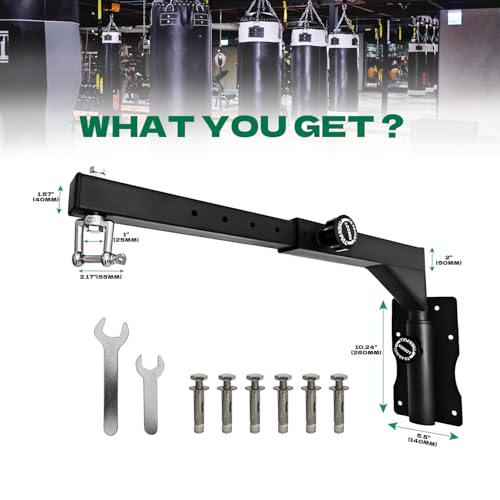 LTSEAME Heavy Duty Punching Bag Hanger, Wall Mounted Punching Bag Hanger, Adjustable Length and Height Heavy-Duty Punching Bag Bracket, Suitable for Home Gym Indoor and Outdoor by LTSEAME - Used condition - Image 4