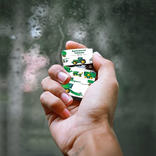 Green Agricultural Vehicles Trucks On White Custom Lighter Casing, Metal Lighter Housing, Reusable Lighter Case Cover, Lighter Box For Men Women Gift 2.2 X 1.5 X 0.5 Inch #TOP6
