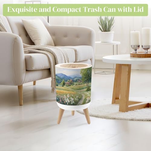 Caneca de basura redonda con tapa y patas 7 litros miniatura 2