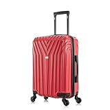 InUSA Vasty - Maleta ligera con asas ergonómicas, maleta de viaje con cuatro ruedas giratorias y tachuelas, color rojo, 20 pulgadas, vasty