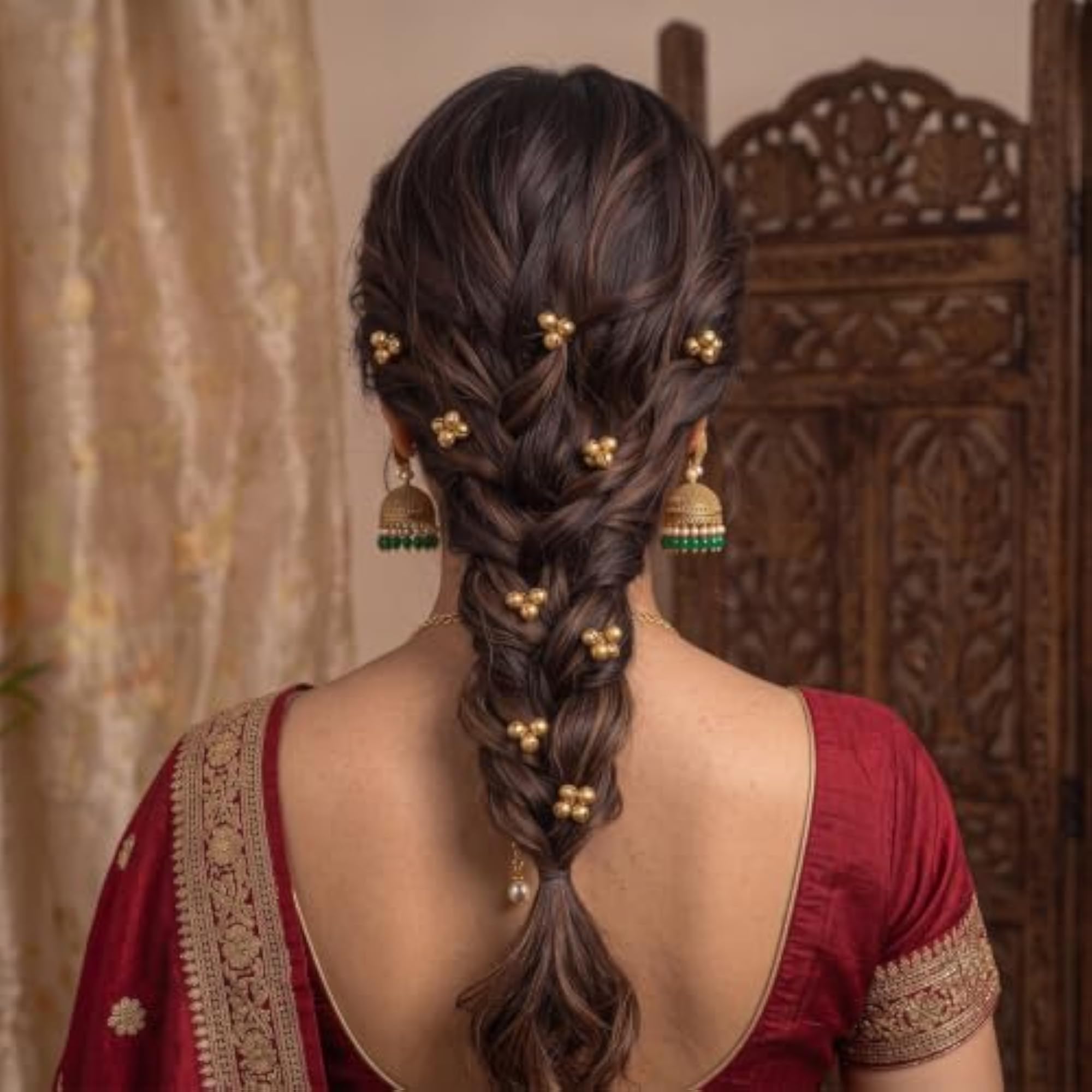 Ghungroo Juda Pin Hair Bun Accessory, Set of 10