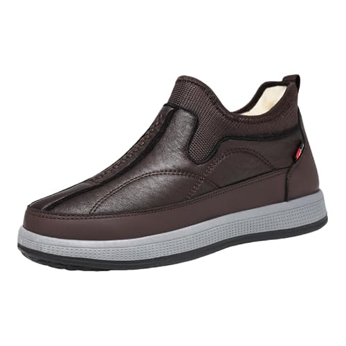 Men Fur‑Lined Waterproof Cotton‑Padded Slip‑On Winter Snow BootsMen Warm Wi