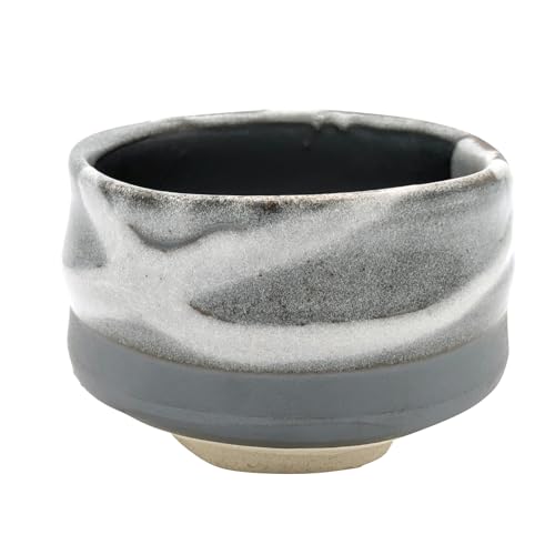 Mino Ware 505-06 Matcha Bowl, Matcha Rice Bowl, Diameter Approx. 4.7 inches (12 cm), Fresh Snow, Gray, Made in Japan