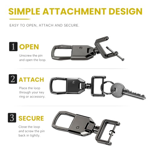 Image of Storite Heavy Duty Metal Carabiner Keychain with Swivel Key Ring, Premium Key Holder for Car, Home & Office Keys