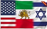 Double Sided US Old Iran and Israel Friendship Boat Flag 12X18 Inch 3ply, Iranian Lion Sun Pahlavi Flag, UV Resistant and Double Stitched, Brass Grommets,Suitable for Outdoor and Indoor Decro(US Pahlavi Israel, 12x18 inch)