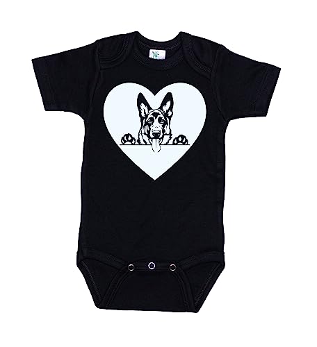 Image of Ebenezer Fire German Shepherd Onesie/Heart/K-9 Dog Baby Outfit/Unisex Newborn Bodysuit