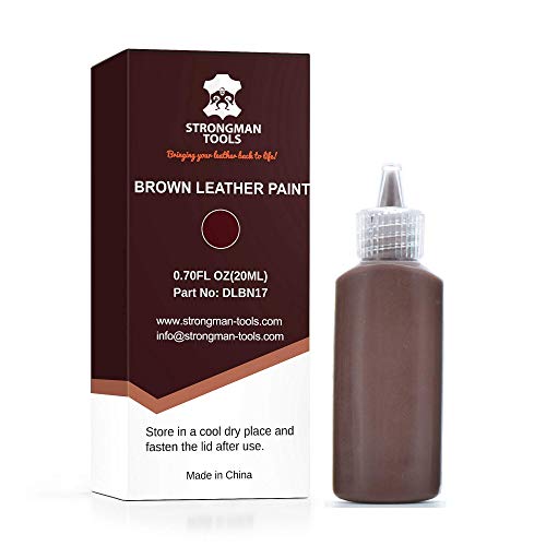 Strongman Tools | Brown Leather Paint | Non Toxic Premium Grade | Use to Restore and Repair Your Brown Leather Items | for Handbags, Car Seats, Couches, Sofas, Boats, Jackets and Shoes