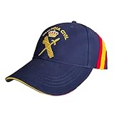 Gorra Guardia Civil Gorra de Béisbol con Cinta Bandera Española, 6 Paneles, 100% Algodón Peinado, Ajustable, para Deportes, Golf, Pádel, Tenis y Uso Diario (FR/ES, Letras, Talla única, Azul marino)