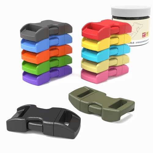 Abma Cord Paracord Bracelet Buckles 120pcs x 10mm (3/8") Paracord Buckles Clips Side Release Plastic Buckles for Bracelets, Crafts and DIY
