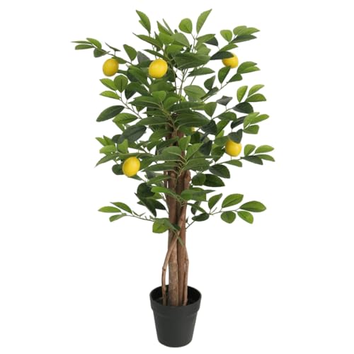 Item-Limonero artificial con 3 troncos, verde, 85 cm, PP, plantas, árboles