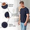NetSetUK Men's Value Weight Short Sleeve T-Shirt Plain Crew Neck 100% Cotton Summer T Shirts for Men UK Size (S to XXL) Navy #3
