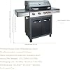 Gas 4B Outdoor BBQ Grill, Stainless Steel, Gray, 5 Burner Controls, Rolling Cart Design, 55.35x23.43x46.06 Inches
