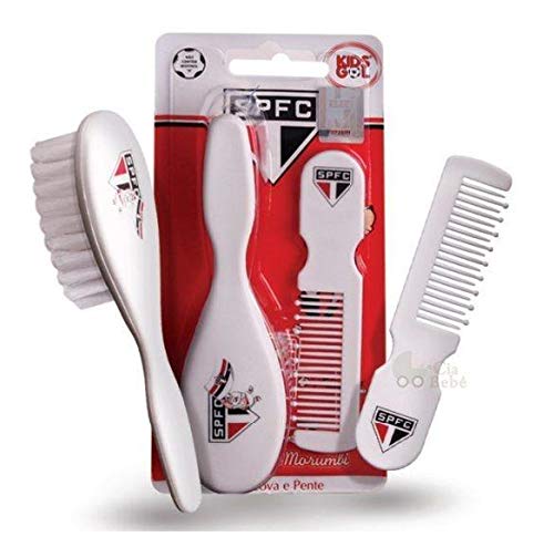 Kit com Pente e Escova Bebê São Paulo Kids Gol 1 Kit com Pente e Escova Bebê São Paulo Kids Gol
