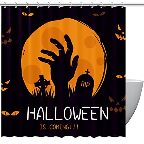 Rideau de douche Halloween Is Coming 183 cm en textile lourd et durable