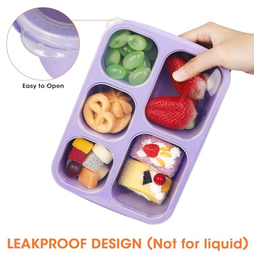 Korlon SKU-480-1 6 Pack Bento Box Adult, Bento Lunch Box Containers With 5-Compartments, Wheat Straw Snack Box Container For Adult & Kids, Reusable Lunchable Container Boxes thumb #3