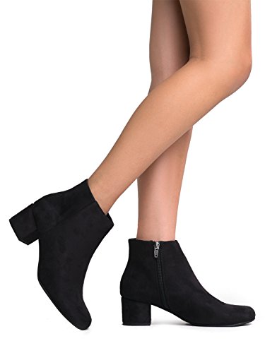 J. Adams Jody Zip Up Ankle Bootie - Black Faux Suede - 6 #TOP5