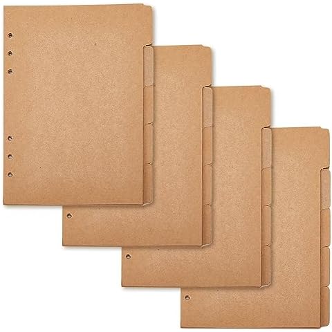 SUPERFINDINGS A5 Kraft Paper Binder Dividers Cover