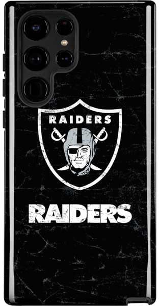 Skinit Pro Phone Case Compatible with Galaxy S22 Ultra - Officially Licensed NFL Las Vegas Raiders Black & White Design