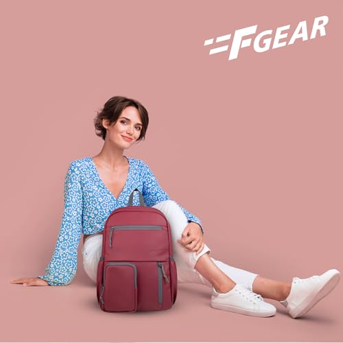 Image of F Gear Blaze Maroon 10L Daypack | Compact & Lightweight | 1 Compartment with 4 Pockets | Durable Art Leather, Stylish & Comfortable Backpack, Perfect for Travel, College & School for Men & Women