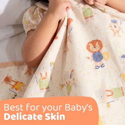 Image of haus & kinder Muslin Blanket for New Born Baby, Soft Breathable Baby Blankets Newborn, Baby Blanket for 0-2 Years, Cozy Baby Blanket, New Born Baby Essentials | Jungle Party
