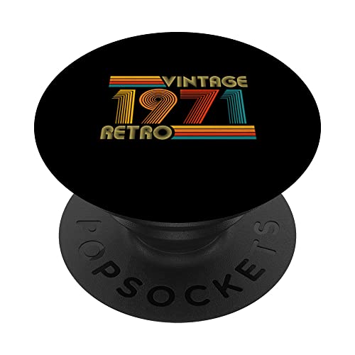 Regalo de 52 cumpleaños para hombres y mujeres, retro, vintage, 1971 PopSockets PopGrip Intercambiable