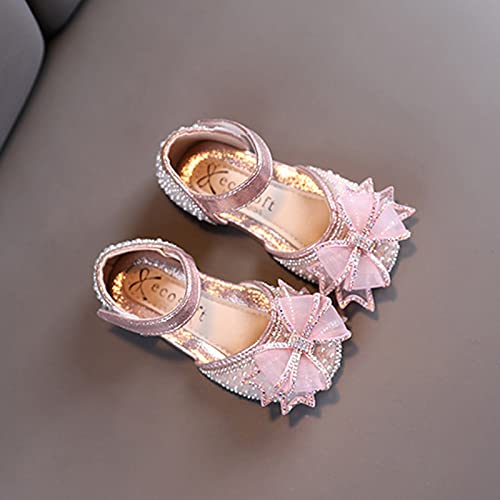 Bowknot Performance Dance Shoes For Girls Childrens Shoes Pearl Rhinestones Shining Kids Princess Shoes Running Sandal3