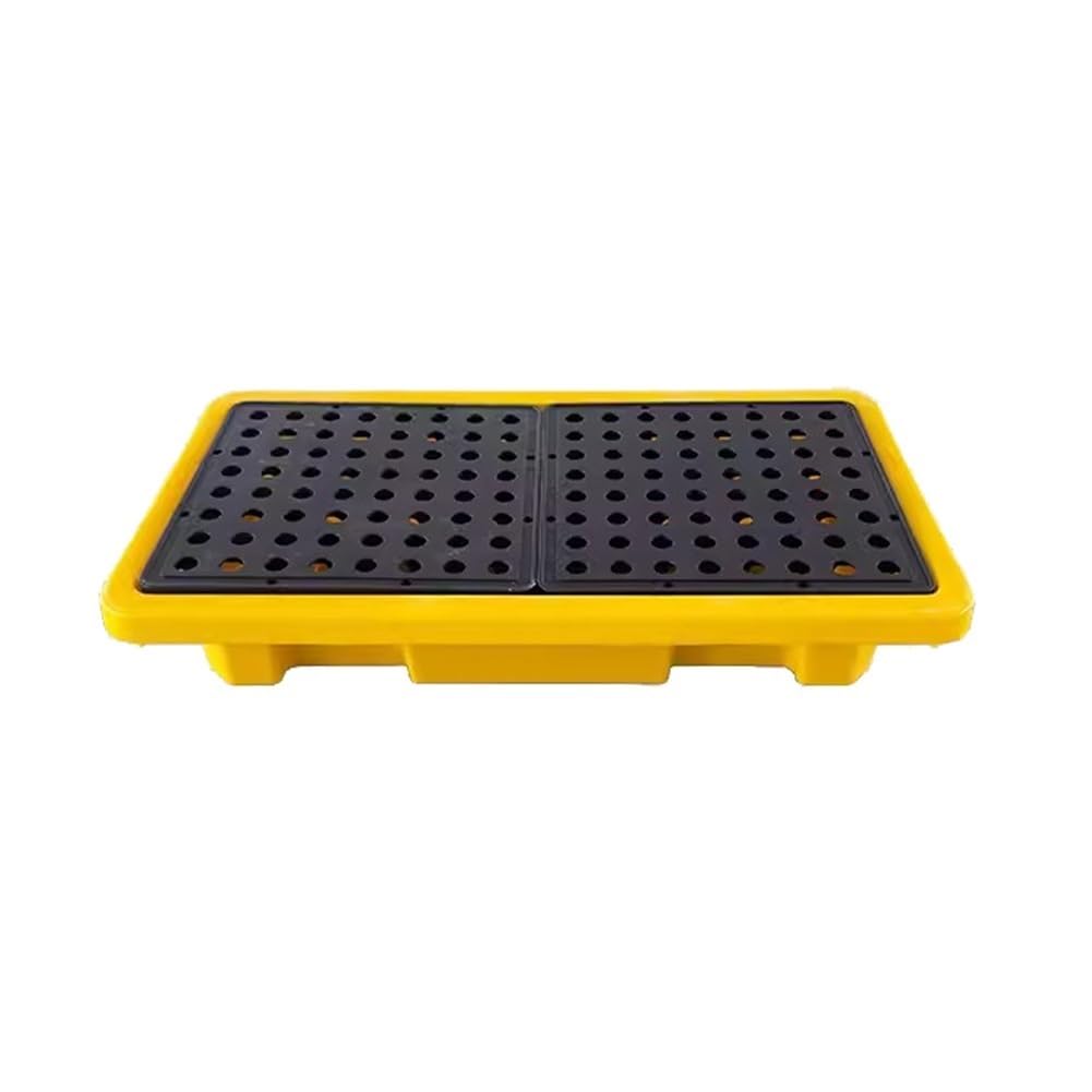zktoermn Plataforma Modular Industrial Antiderrames, Bandeja De Contención De Derrames con Drenaje, Bandeja Apilable Anti-Polietileno(655x360x120mm)