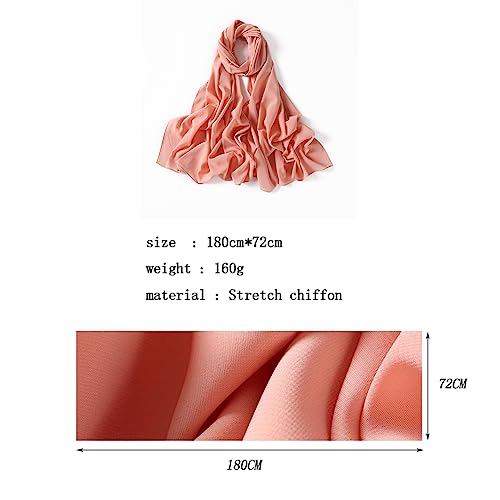 QYMY Premium Quality Chiffon Hijab solid Color Bubble Chiffon Scarf Hijab Soft Hijab Long Scarf Wrap Scarves (Milk white)3