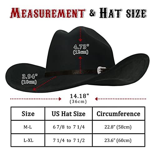 Fluffy Sense. CBH Cowboy Hat For Women And Men With Shapeable Wide Brim - Felt Cowboy Hat Cattleman Western Hats thumb #3