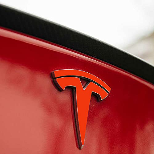 IPG for Tesla Model 3 Logo Decal Wrap Kit (9 Logo Set) Emblem Overlay Stickers - Emblem Do it Yourself Stickers Set Personalize Your Model 3 (Gloss Orange)