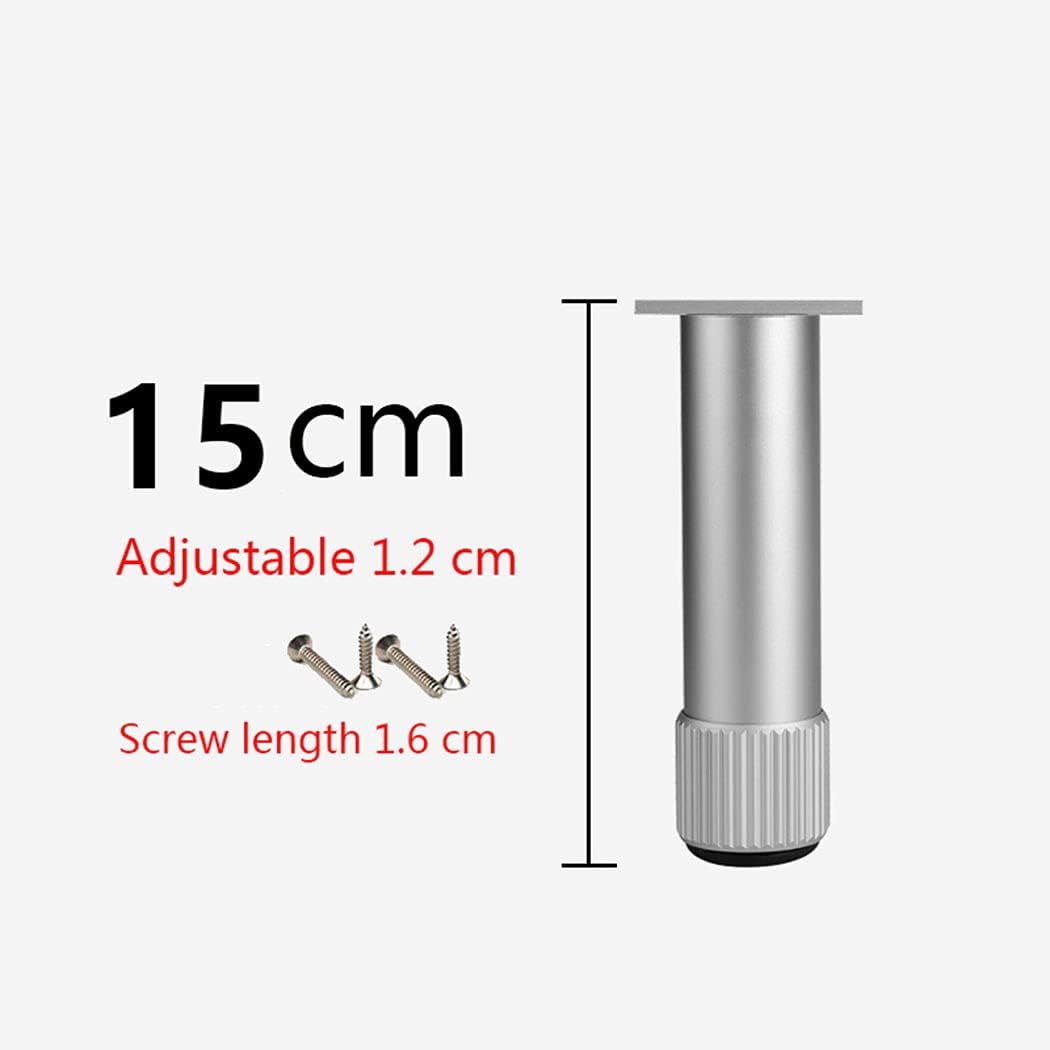 CHEWYNP Furniture Legs Cabinet Legs Aluminum Alloy Adjustable Furniture FeetBathroom Bed Legs Modern Furniture Sofa Legs Sofa Legs Replacement Furniture Support Feet Silver 4 Pieces (15cm)