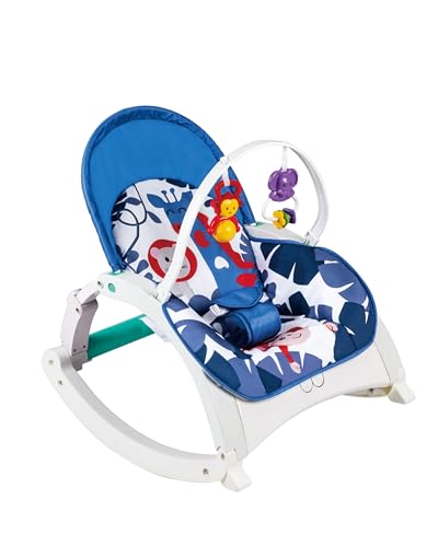 Infant to Toddler Rock and Play Portable Baby Rocker with Dinner Tray| Foldable | Multi-Functional |Adjustable backrest | Music | Vibrations |Toys bar| | Recliner |0-30 Months Up to 40 lbs