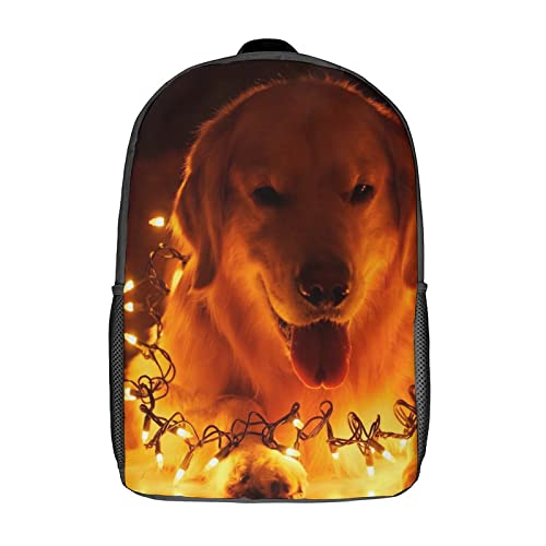 Sac à dos imprimé en 3D style chien pour garçon fille et voyage scolaire 17" spacieux