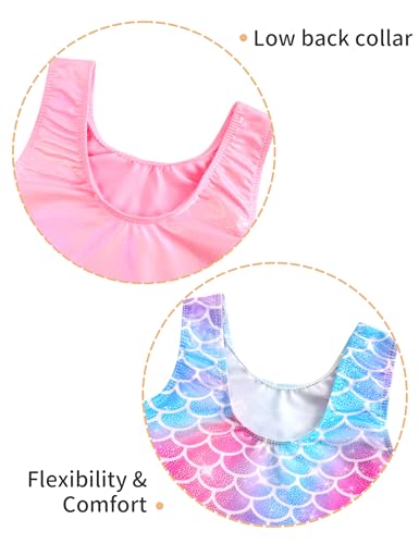 Image of 2 Pack Leotard for Girls Gymnastics Sparkly Sleeveless Unitards