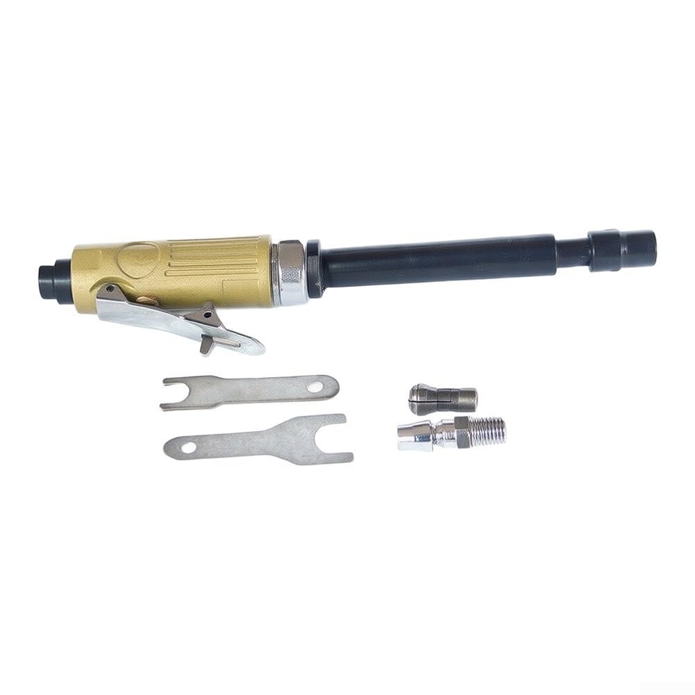 Smerigliatrice pneumatica, utensile pneumatico a lunga portata per | Costruzione in lega di alluminio, portata di 28 cm per spazi ristretti, per levigare, lucidare, molare metallo e legno
