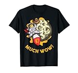 Much Wow! Doge Moon and Rocket Graphic Dogecoin T-Shirt