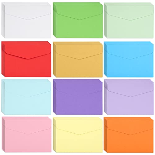 120 Stück Mini Umschläge Bunt Mini Briefumschläge Bunt Mini Kuvert Faltkarten für Geschenkkarte Hochzeit, Geburtstag Party Supplies, 11,5 x 8,2 cm Cover