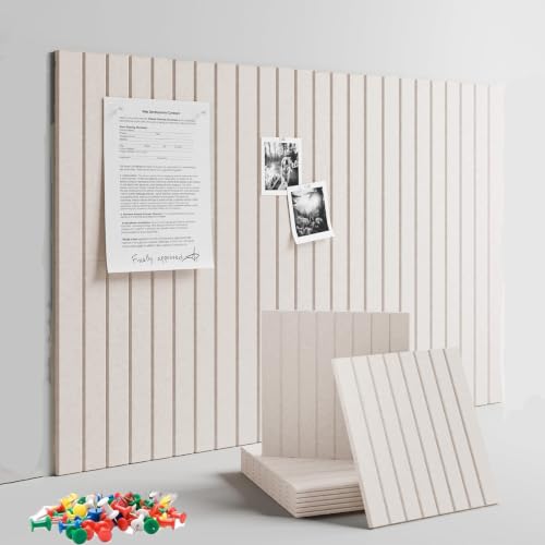 STERIX 6 Pack Large Cork Board Bulletin Board Removable Felt Cork Board Tiles Wall Decoration Display Board with Pushpins for School Home Kitchen & Office Walls90cm60cm