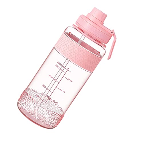 Hocerlu Wasserflasche, 1L Sportwasserflasche mit Strohhalm und Auslaufsicherer Kappe, Schweißfreier Griff, Wasserflasche für Büro, Sport und Outdoor Cover