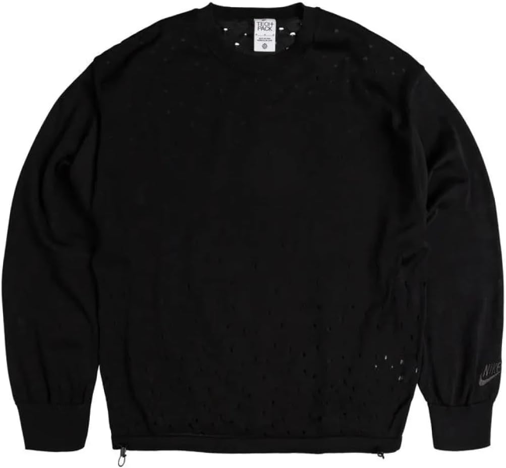 Nike Sportswear Tech Pack Men's Long-Sleeve Sweater (FN2612-010, Black) Size Large