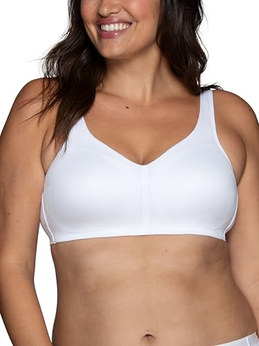 Vanity Fair Women's Wireless Bra, Soft Smoothing Fabrics, Simple Sizing Available S-3XL, Breathable Cups-White, X-Large