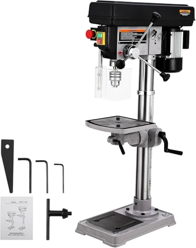 Image of 13-Inch Mini Drill Press Table, Variable Speed 288-3084 RPM,7.5 Amp 120V, Cast Iron Benchtop Drill Press with 0-45° Tilting Worktable for Wood and Metal