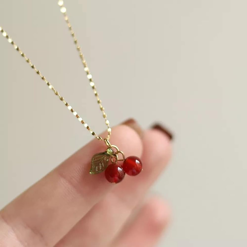 Amazon | [Pixy Jewelry] チェリーネックレス 40+7cm 可愛い