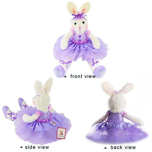 Wewill Ballerina Bunny Stuffed Animal Rabbit Doll Adorable Soft Long Legs Plush Toys Girls Gift On Easter Birthday Christmas Festivals, 15-Inch (Purple) #TOP3