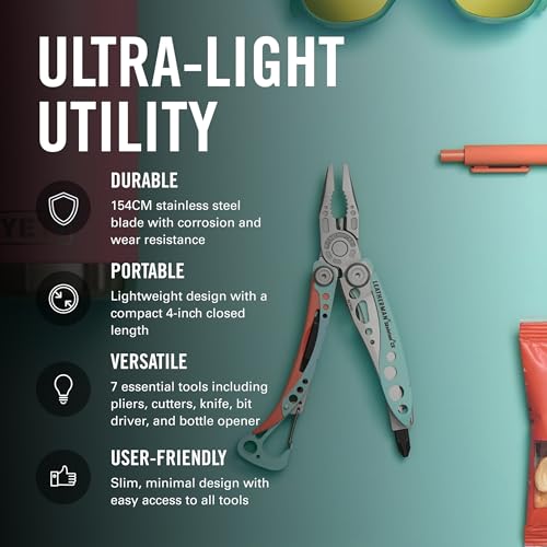 Image of Leatherman, Skeletool CX, 7-in-1 Lightweight, Minimalist Multi-Tool for Everyday Carry, Home, Garden & Outdoors, Guava