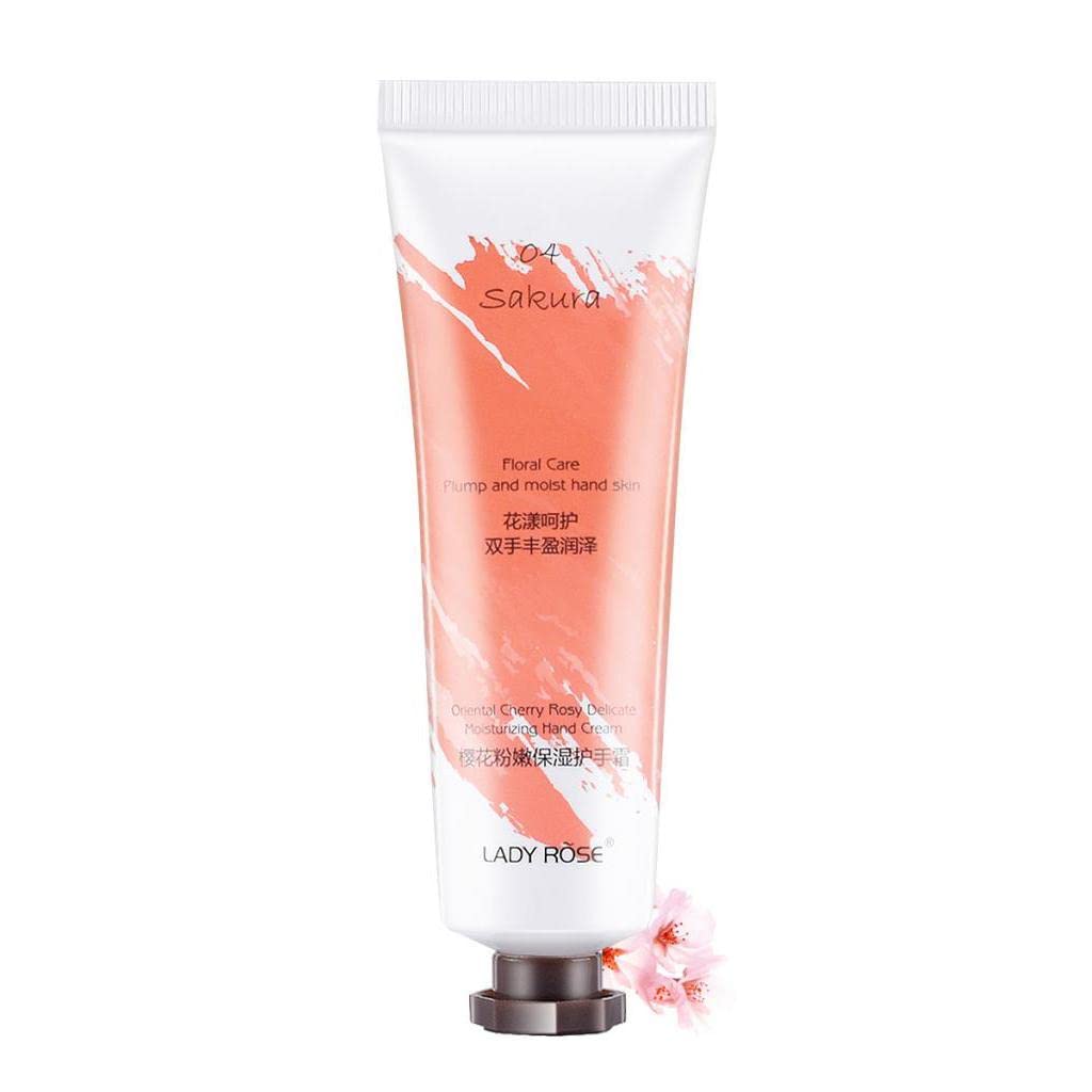 JAZZY PEARLS Floral Hands Care Plump Moist Hand Skin Moisturizing Hand Cream Sakura