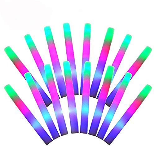 100Pcs LED Foam Sticks Multicolor Glow Batons for Weddings Partys Raves Festivals Birthdays